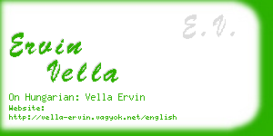 ervin vella business card